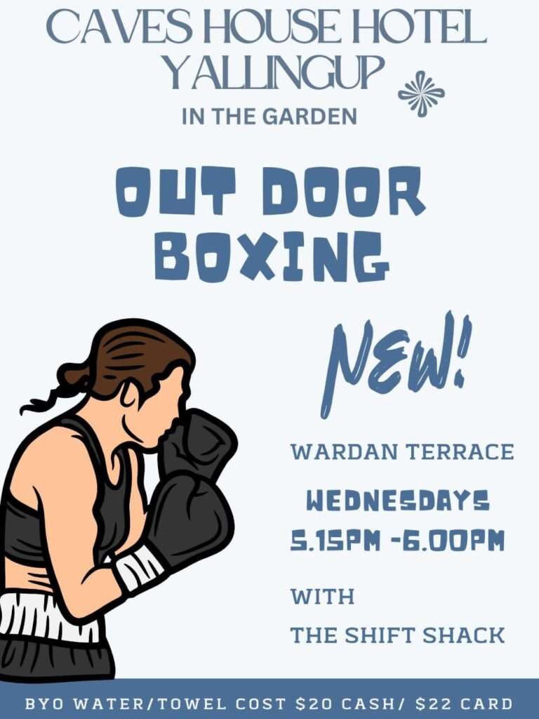 Outdoor boxing on Wednesday Afternoon with the Shift Shack at Caves House